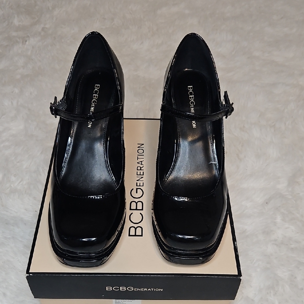 BCBGeneration Black Patent Heels